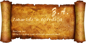 Zakariás Alfréd névjegykártya
